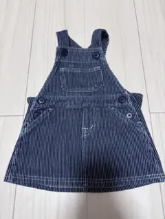 ネイビー ストライプ オーバーオール