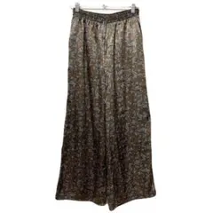 GLOBAL WORK グローバルワーク ワイドイージーパンツ 花柄 ブラウン