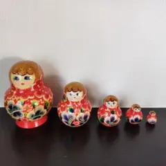 マトリョーシカ 5ピースセット 木製 置物 - メルカリ