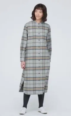 無印良品　シャツワンピース　フランネル　グレー　S