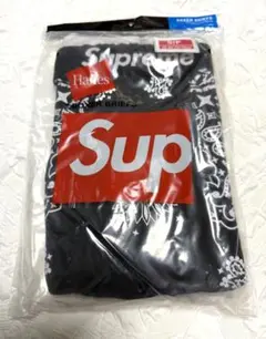 新品 Supreme Hanes Boxer ボクサーパンツ　一枚バンダナ黒S