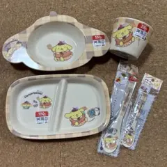 サンリオ　ポムポムプリン　ダイソー　メラミン　食器　5点セット＋キティ５点セット