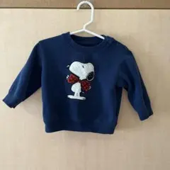 ユニクロ ベビー スヌーピー トレーナー 80 ネイビー