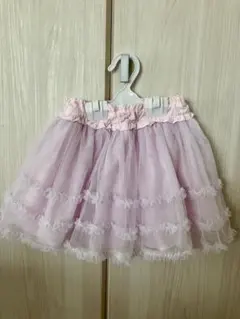 ★良品★メゾピアノ＊とっても可愛い＊フリル＊スカート＊120cm ふんわりフリルチュールスカート(S(140cm) ピンク): ジュニア