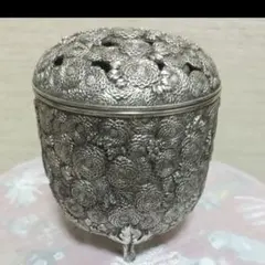 伝統工芸 高岡銅器 金工師 佐野宏采作 万菊香炉 在銘