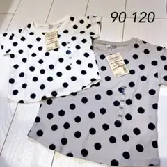 新品　MUJI ドット柄 Tシャツ 90 120 オーガニックコットン100のサムネイル