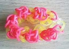 レインボールーム　ヘアゴム③　ブレスレット　黄色（クリア）／ピンク