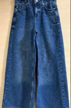 美品 ZARA ミッドライズlong-length wide-legデニム 36