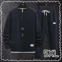 メンズ 上下セット セットアップ　ワッフル　ルームウェア　ブラック　5XL