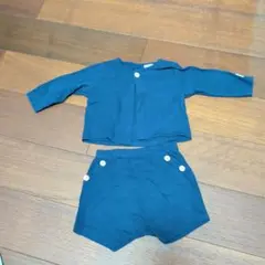 プチバトー ネイビー コットン上下セット 6m