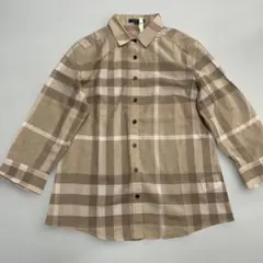 【美品✨】バーバリーロンドン 麻 リネンシャツ ブラウス メガチェック 40 L