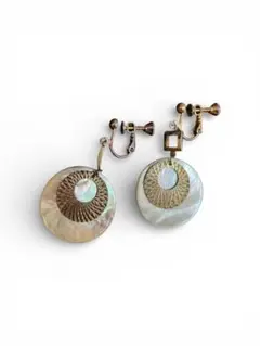 ゴールド パールホワイト イヤリング