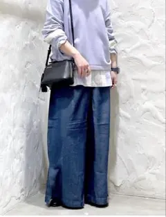 デニム ガウチョパンツ