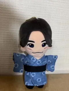 ちびぬいはぴぬい服　着物浴衣(丸絞り水色)のサムネイル