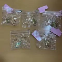 金魚 キーホルダー クリア ラメ スクイーズ　5コセット