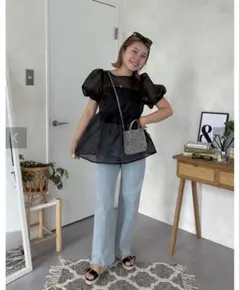 ストレッチスリムストレートデニム Msize 試着のみのサムネイル