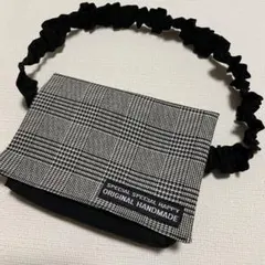 移動ポケット グレンチェック タグ 女の子 ウエストゴム ハンドメイド