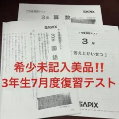 2026年最新】sapix 組分けテスト 3年生 7月の人気アイテム - メルカリ
