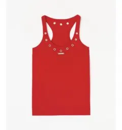 BEEDEN EYELET BACK PRINT TANK RED