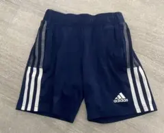 adidas キッズ　130 ネイビー ハーフパンツ 3本ライン