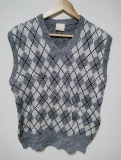 レディース ダイヤモンド柄 ニット ベスト セーター