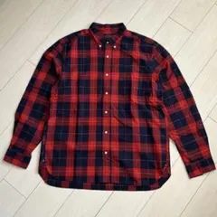 BEAMS PLUS ボタンダウン シャツ チェック柄 XXL 赤系