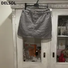 DELSOL デルソル スカート L グレー コーデュロイ ゴルフウェア