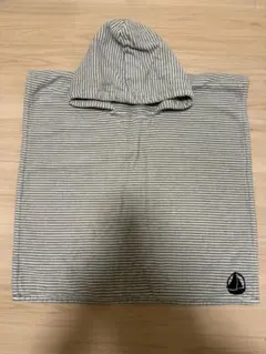 プチバトー　フード付きタオルケット ストライプ