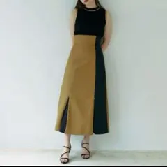 【最終値下げ】ツートンデザイン スリットロングスカート　TINA：JOJUNのサムネイル
