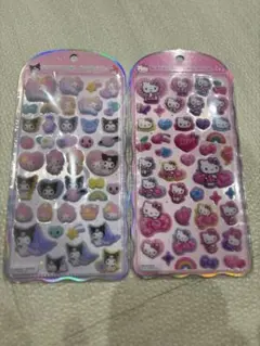 クロミ マイメロ ハローキティコットンパフィーシール　COTTON PUFEY