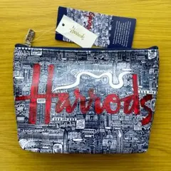 Harrods Picture Font ラージ ビニールポーチ コスメバッグのサムネイル
