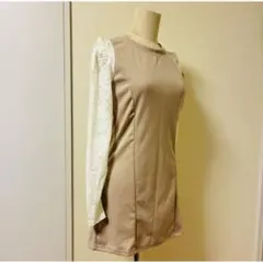 未使用】レース袖ミニワンピース フリーサイズ 細見え 美シルエット Y2K 韓国