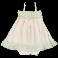 ジェラートピケ フリル付きキャミソールロンパース