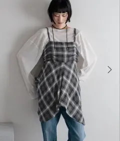 LOWRYSFARM オンブレチェックキャミチュニック