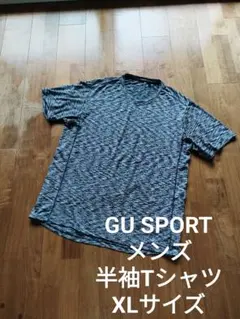 GU スポーツ メンズ 半袖Tシャツ ネイビー XL
