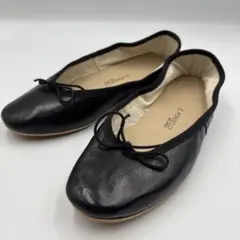新品✨ポルセリ　E.PORSELLI バレエシューズ ブラック　裏張り済　リボンのサムネイル