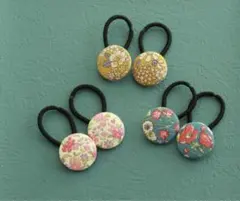 子供用ヘアゴム6個set 女の子　花柄　北欧　レトロ　プチギフト