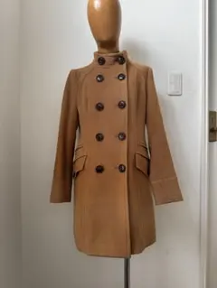 キャメル ダブルブレスト ピーコート