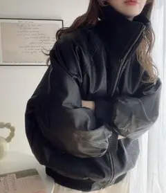 ブラック オーバーサイズブルゾン