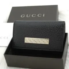 新品未使用品　箱付き　GUCCI グッチ　キーケース　ロゴプレート　ブラックのサムネイル