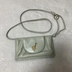 イアパピヨネ 牛革 スマホショルダー お財布ポシェット キリン くすみ 