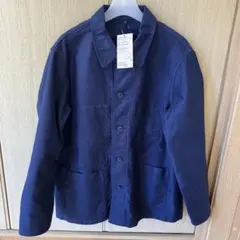 無印良品／紳士木の実から作ったカポック混モールスキンカバーオール／ダークネイビー