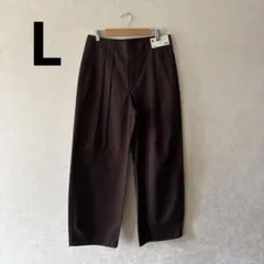 GU ジーユー レディース チノバレルレッグタックパンツ Lサイズ