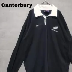 90s CANTERBURY オールブラックス ラガーシャツ 44 黒 白 長袖 - メルカリ