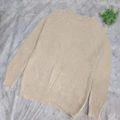 美品☆ 無印良品 ベージュ 長袖 ニット カットソー コットン100%