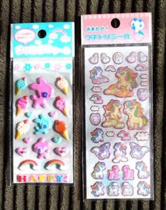 【平成レトロ】 ポッコポコシール フチドリシール ２点セット