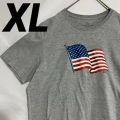 USA古着　アメリカ古着　Ｔシャツ　フェイデッドグローリー　グレー　XL 国旗のサムネイル
