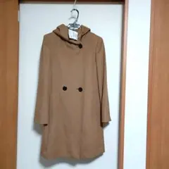 23区 ウール アンゴラ フード付 コート 38　キャメル