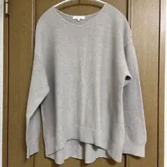 グローバルワーク トリプルイージーVネックプルオーバ ニット ベージュ Lサイズ