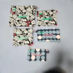 サイズ色々ポーチ5点セット【No.26】